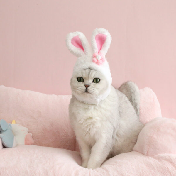 Plush Cartoon Cat Dog Rabbit Ears Cute Easter Decoration Hat Head Cover Pets Products - Image 4