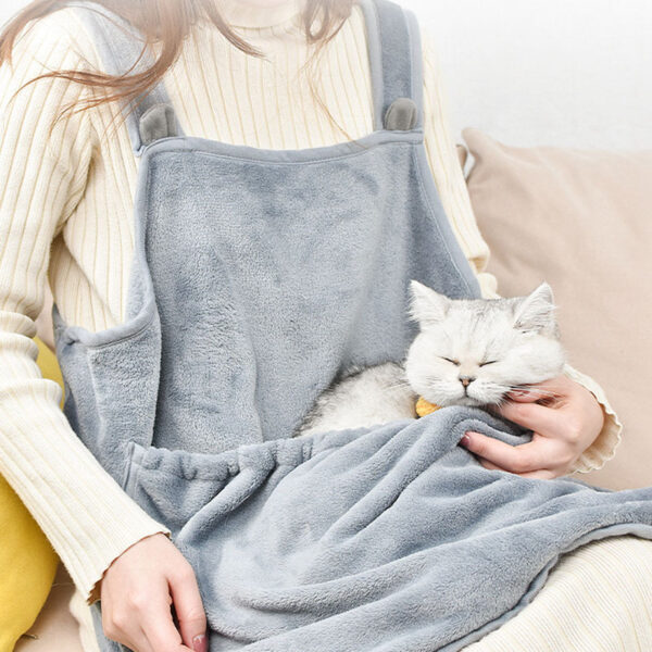 Touch The Cat Clothes Pets Apron Non-stick Anti-grab Soft Plush Camisole Pinafore For Pets - Image 5