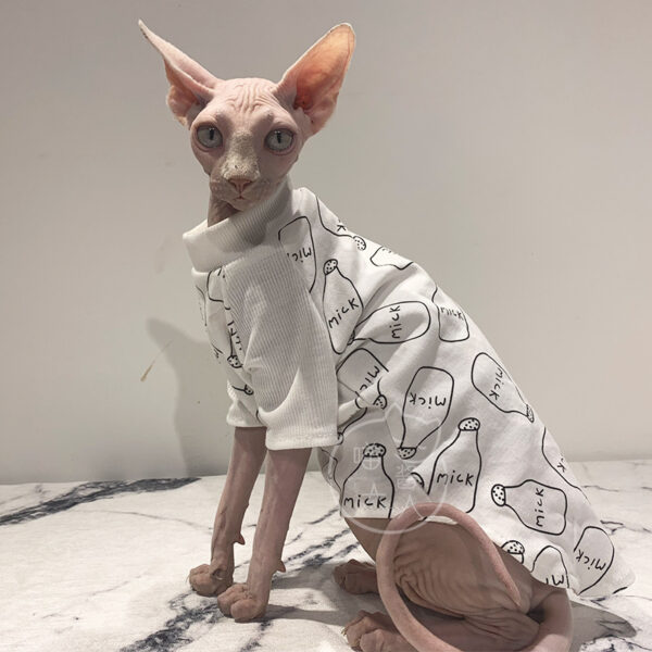 Hairless cat clothes high neck T-shirt - Image 5