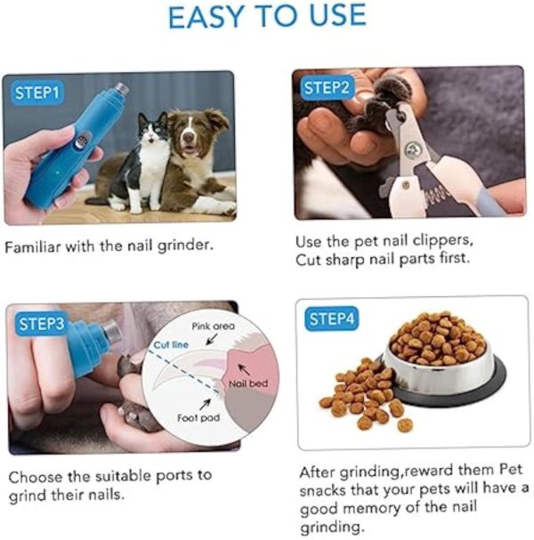 Pet Nail Grinder Electric Nail Polisher For Pet Dog Claw Trimmer Pet Nail Cutter Pet Trimmer Pet Clippers Pet Electric Grooming Toll Pet Nail Trimmer Pet Supplies - Image 8