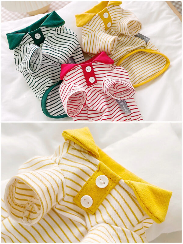 Cute Striped Polo Shirt Cat Clothes - Image 3