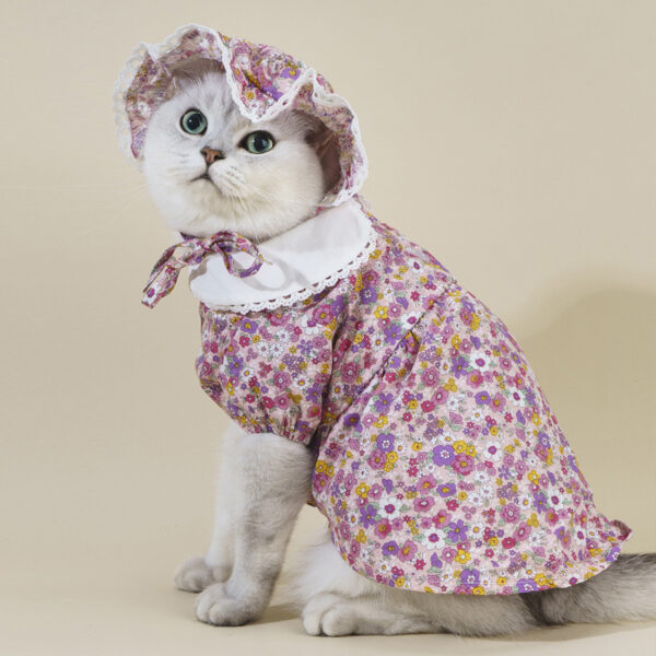 Girly Style Floral Lace Princess Dress Cat Costume - Image 2