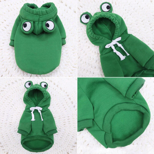 Soft Warm Cat Clothes For Small Dogs Cats Funny Halloween Cosplay Frog Costume Kitten Creative Sweatshirts Pet Autumn Hoodies - Image 5