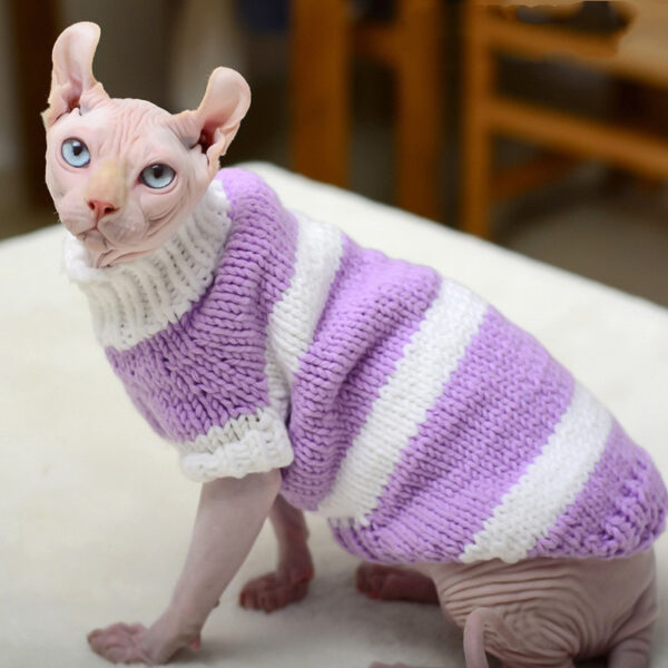 Hairless Cat Warm Sweater Pet Cat Clothes - Image 3