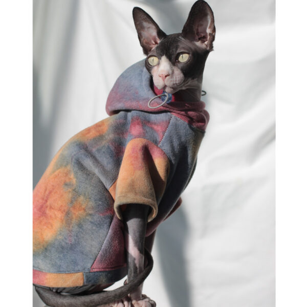 Pet Cats And Dogs Plus Velvet Warmth And Thick Tie-dye Hooded Sweater In Autumn And Winter - Image 2